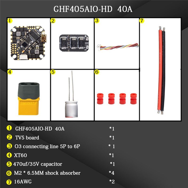 Drone Esc - ABTI-GHF405AIO-HD 40A Pengontrol Penerbangan AIO F405