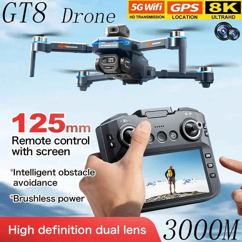 Dji Mini Drone - Drone GT8 dengan Sabuk Penghindar Hambatan,