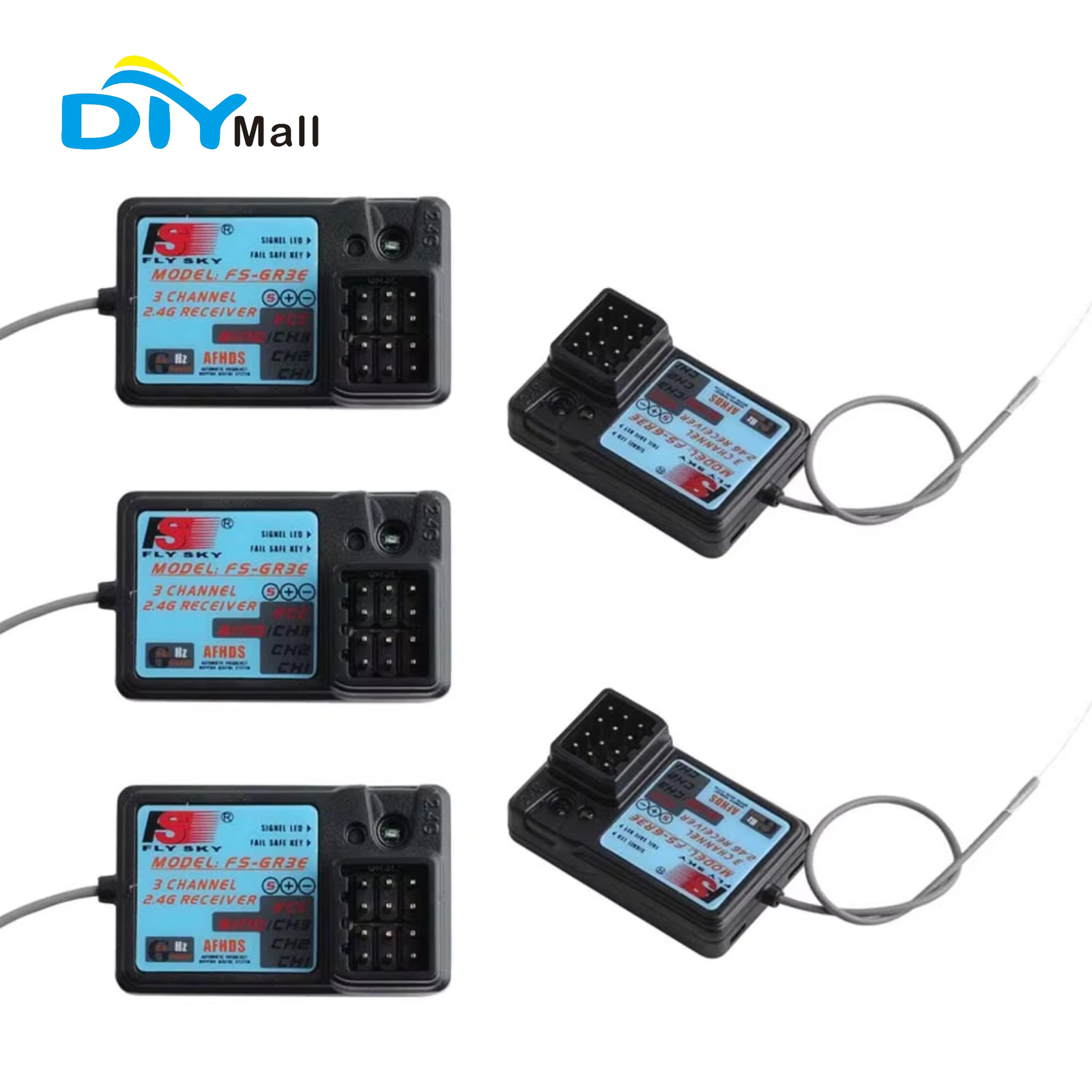 Flysky Transmitter - Flysky FS-GR3E 3CH 2.4GHz Penerima Tahan