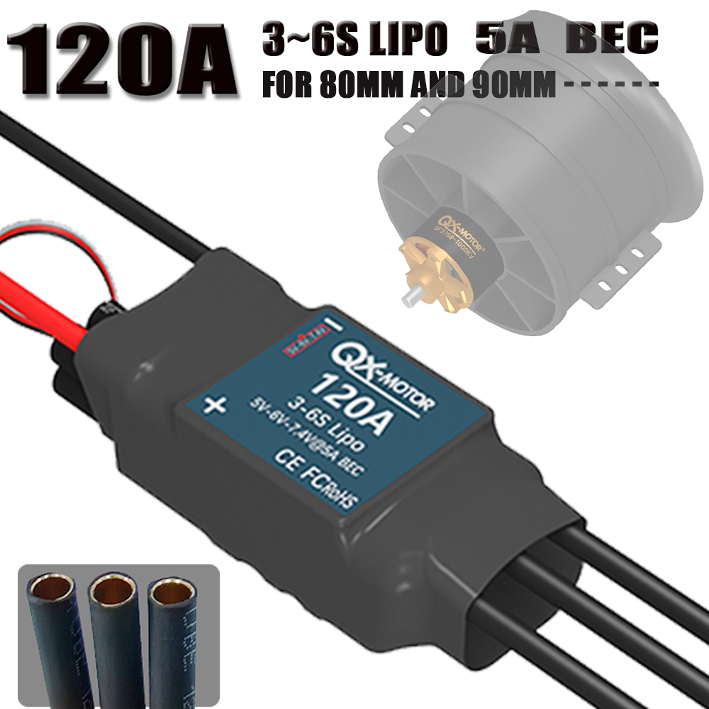 Lipo Battery 6S - QX-MOTOR 120A ESC 5A BEC 3-6S
