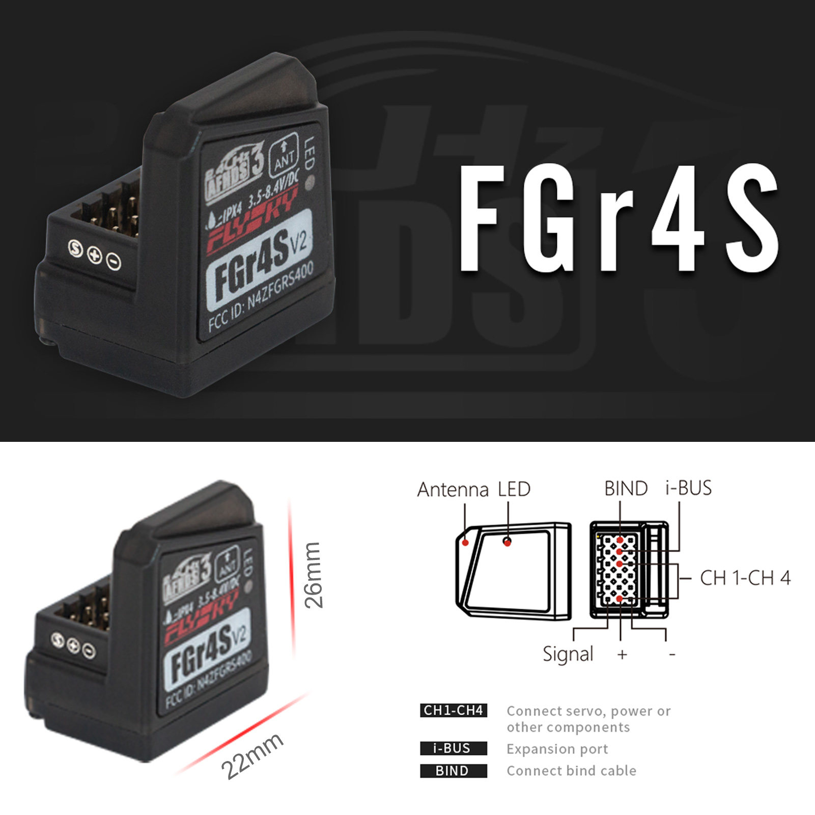 Flysky FGR4S V2 Penerima AFHDS - Flysky Transmitter ulasan dan harga