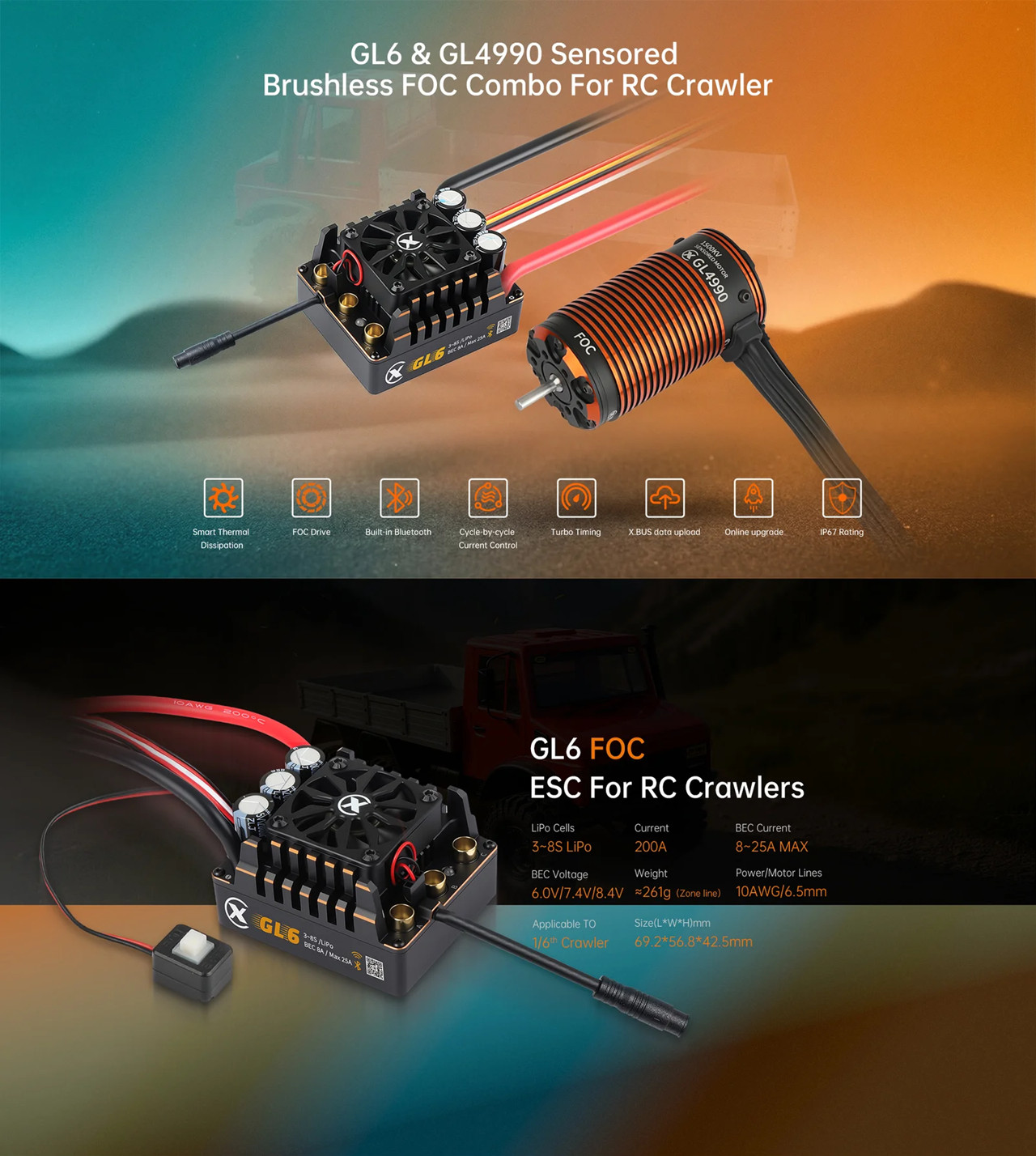 XC COMBO FOC CRAWLER MOTOR BRU - 4 In 1 Esc ulasan dan harga
