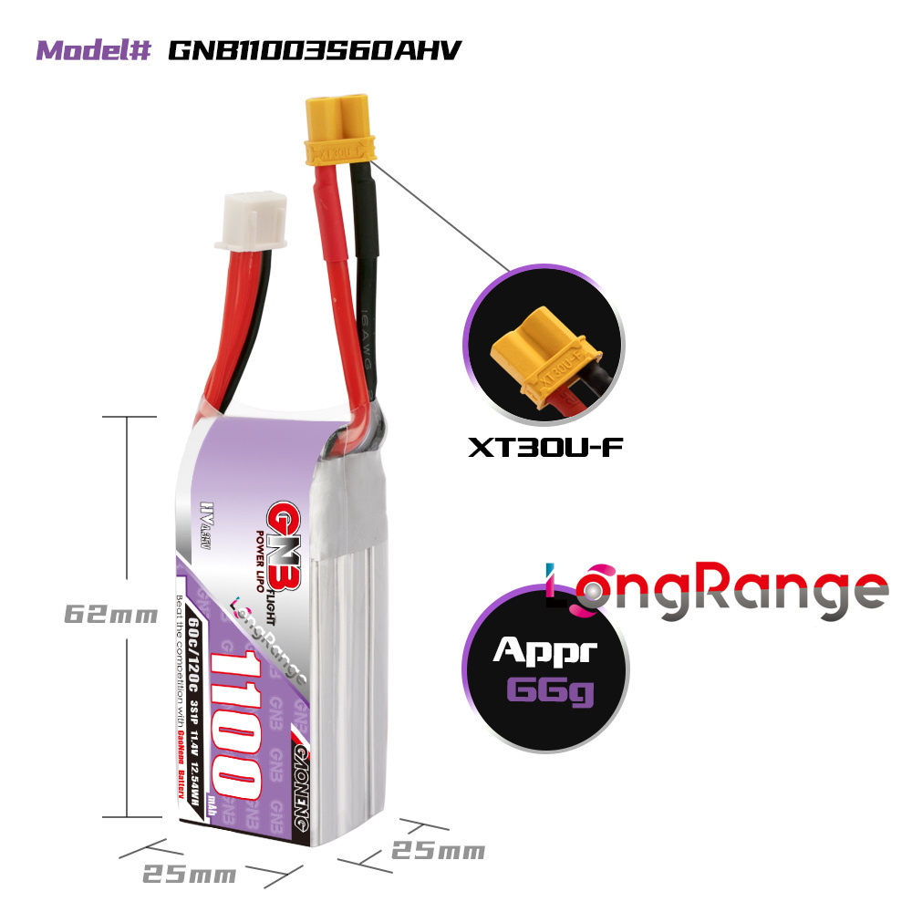 GNB Drone balap panjang, suku  - Lipo Battery 6S ulasan dan harga