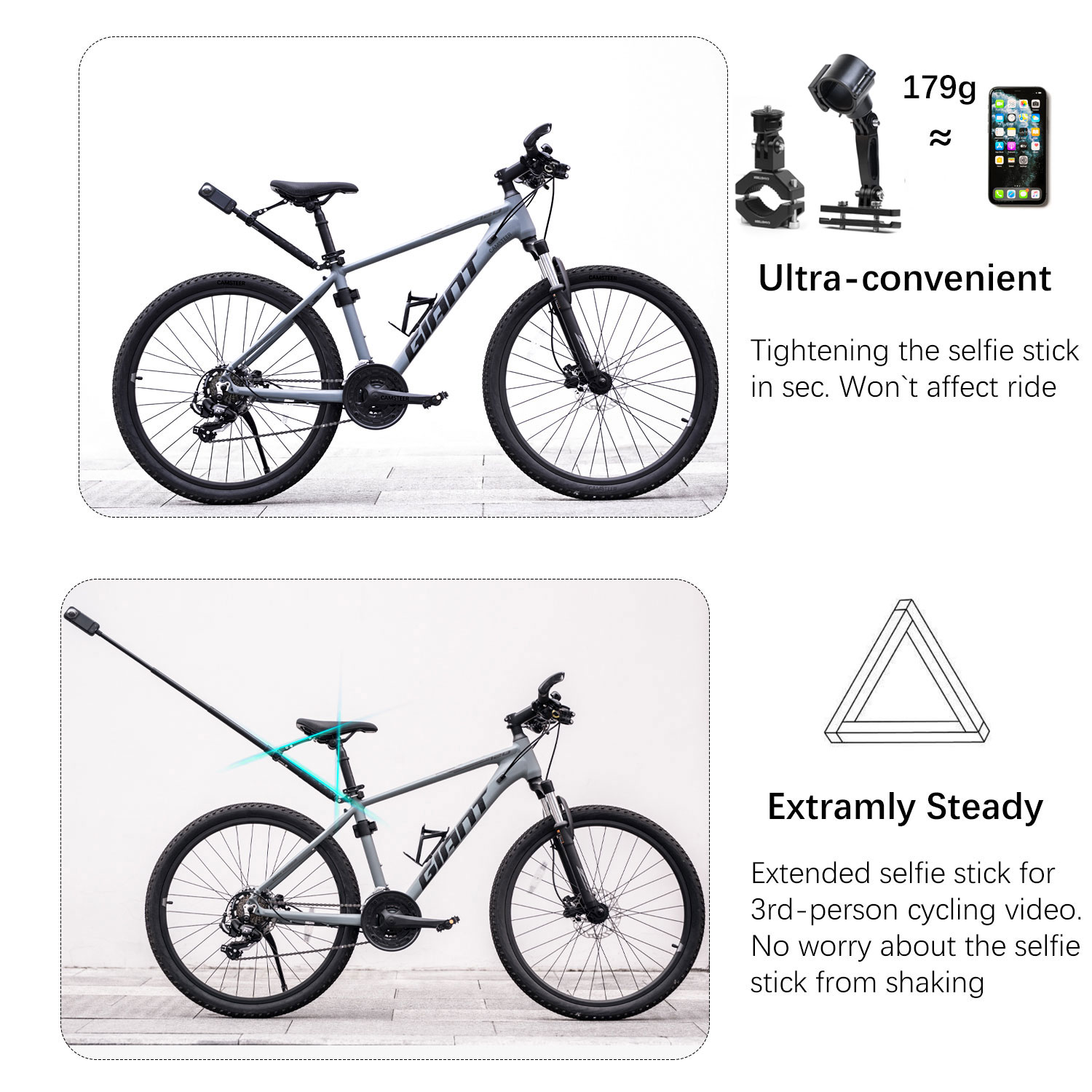 Camsteer Premium Bicycle Posts - Runcam Camera ulasan dan harga