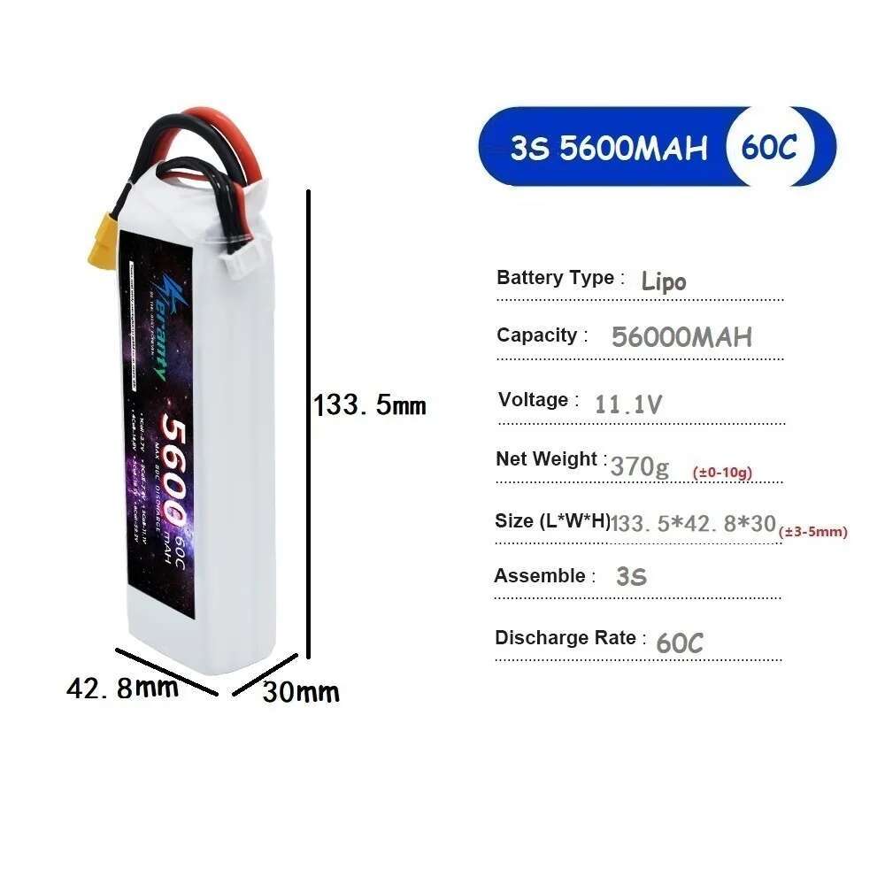 TERANTY 5600MAH 60C 2S 3S 4S 6 - Lipo Battery 6S ulasan dan harga