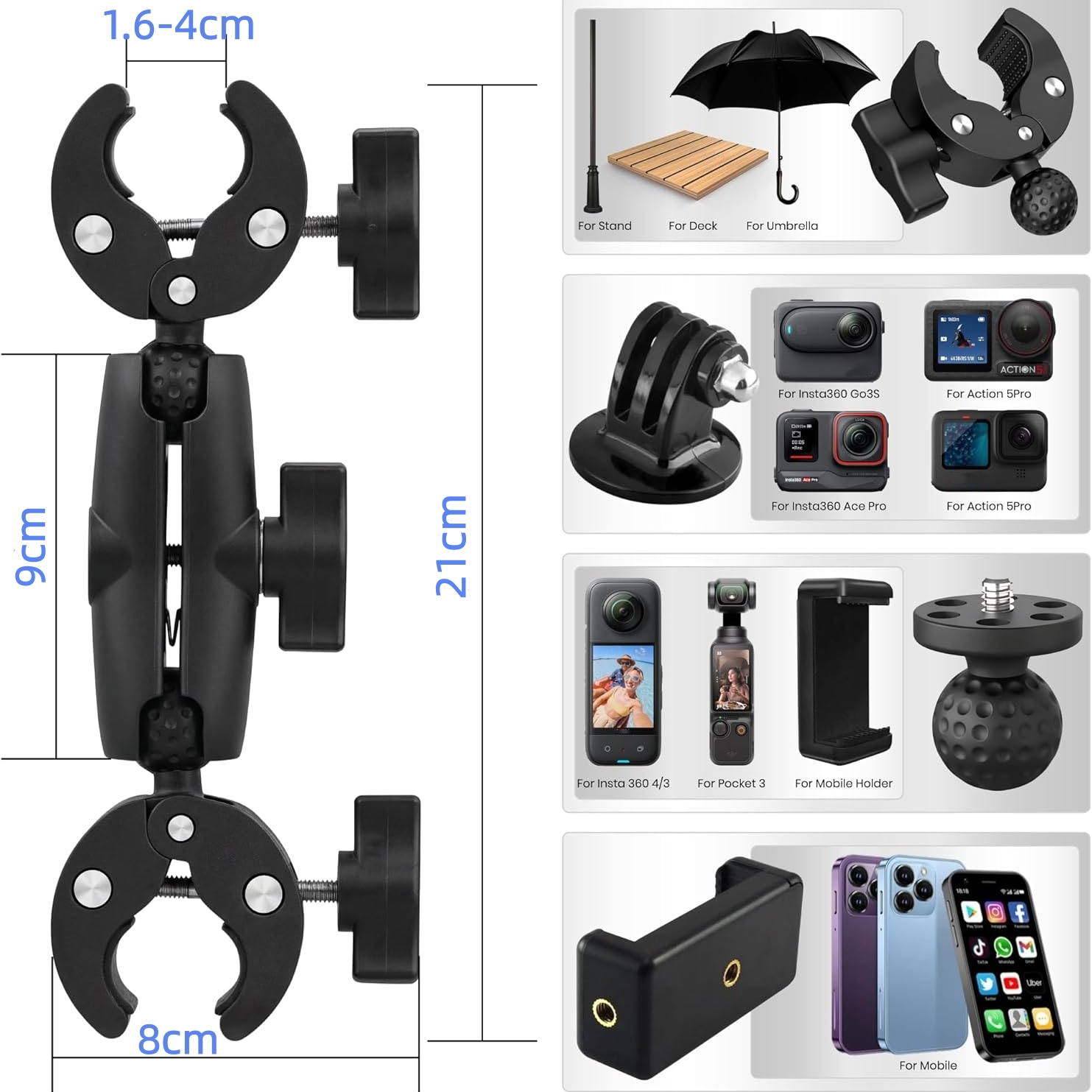 Penjepit Ganda Super Clamp Bra - Runcam Camera ulasan dan harga