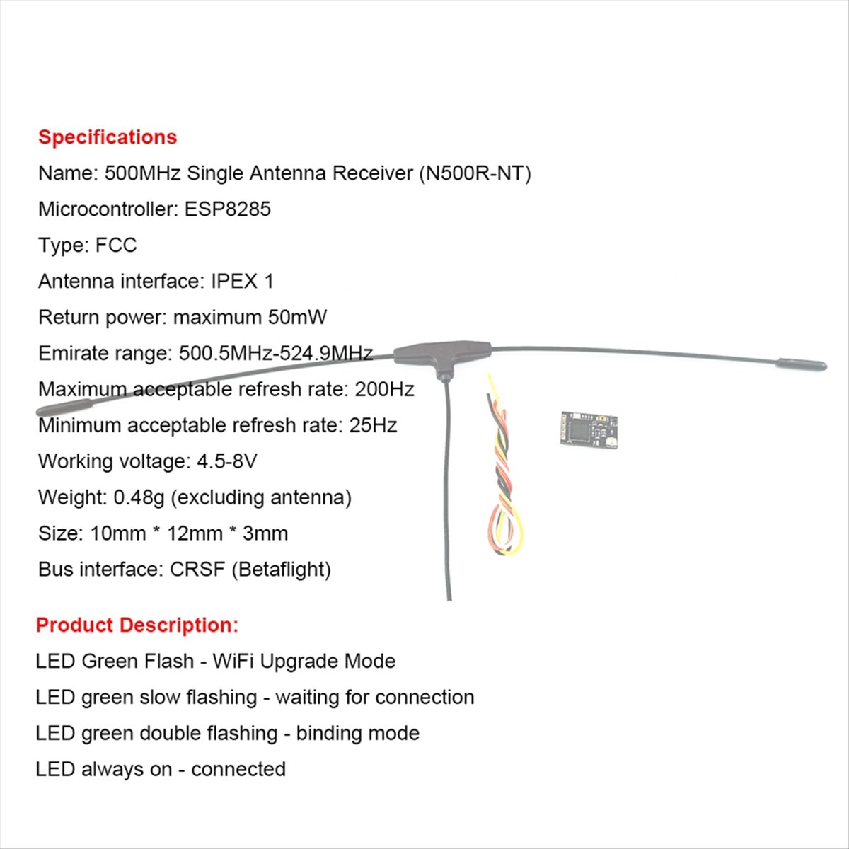 Penerima 500MHz 500.5MHz-524.9 - Drone ulasan dan harga