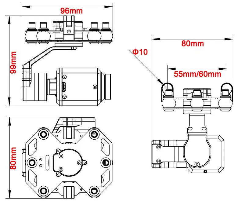 Gimbal 3-axis Tarot TL3T20 640 - Drone With Camera ulasan dan harga